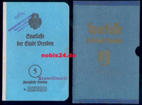 Dresden Sparkasse Striesen savings book from 1944