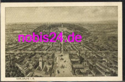 Karlsruhe aerial photo artist card *ca.1920