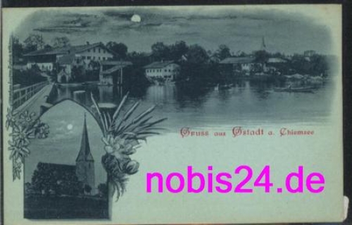 83257 Gstadt Chiemsee Moonlight card *ca.1900