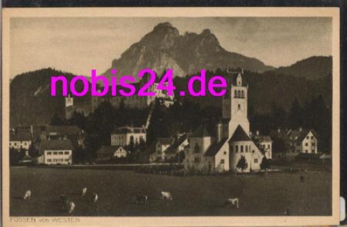 87629 Fussen von Westen mit Kirche *ca.1920