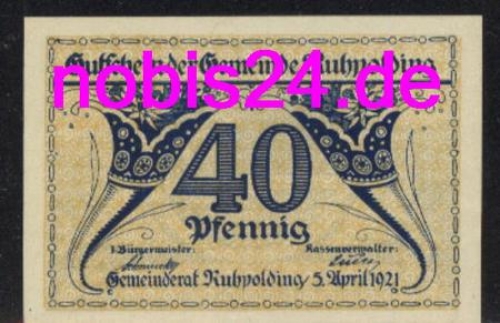 83324 Ruhpolding emergency money 40 pfennigs around 1920