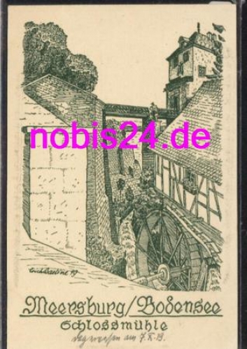 88709 Meersburg Schlossmühle Künstlerkarte Marschall * ca.1930