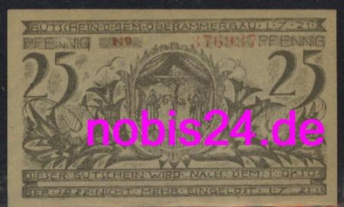 82487 Oberammergau Notgeld 25 Pfennige um 1920