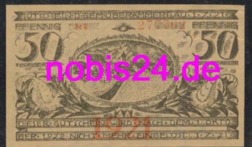 82487 Oberammergau emergency money 50 pfennigs around 1920