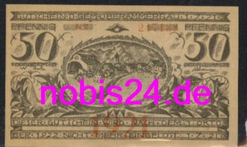 82487 Oberammergau Notgeld 50 Pfennige um 1920