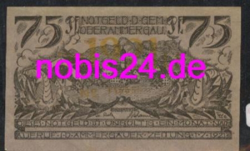 82487 Oberammergau emergency money 75 pfennigs around 1920