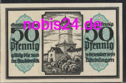 86720 Nördlingen emergency money 50 pfennigs around 1921