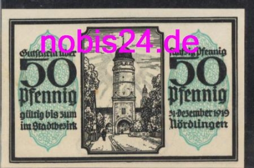 85720 Nördlingen emergency money 50 pfennigs around 1921