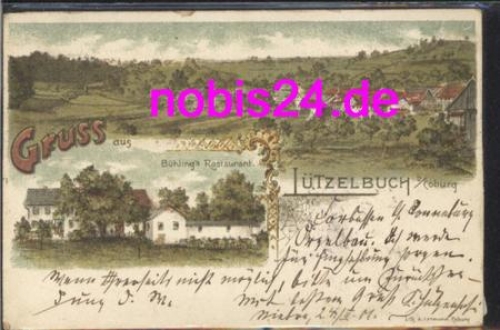 Coburg Lutzelbuch Litho mit Gasthaus o 25.2.1901