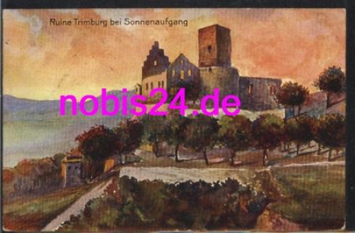 97725 Trimburg ruins at sunrise o 27.6.1914