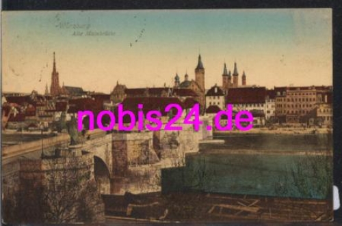 Wuerzburg Old Main Bridge o 5.2.1914