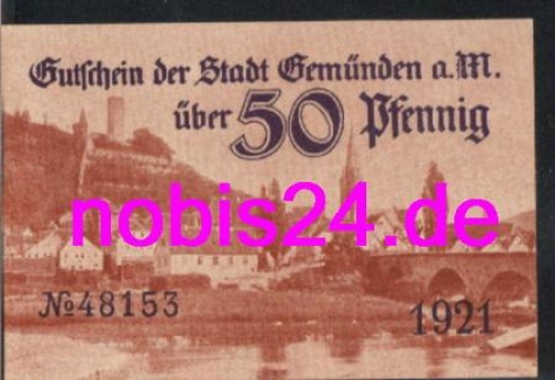 97737 Gemunden Emergency money 50 pfennigs 1921