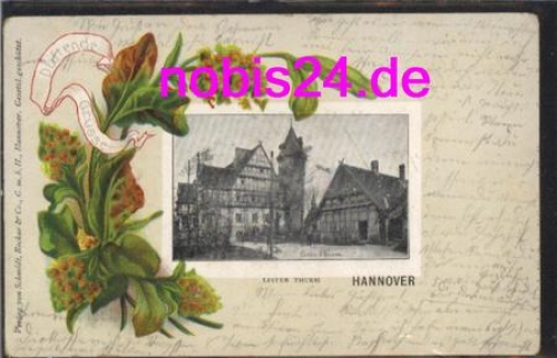 Hanover Lister Haus embossed card with flowers * around 1910