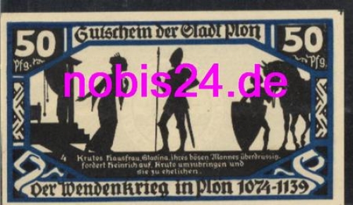 24306 Plon emergency money note 50 pfennigs around 1920