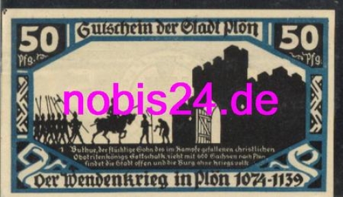 24306 Plon emergency money note 50 pfennigs around 1920