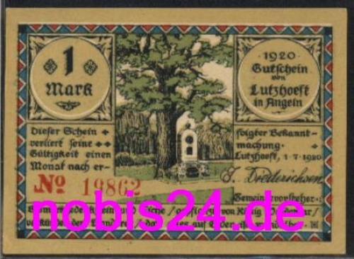 24977 Lutzhoeft emergency money 1 mark around 1920