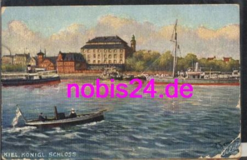 Kiel Castle artist card Oilette o 2.5.1908