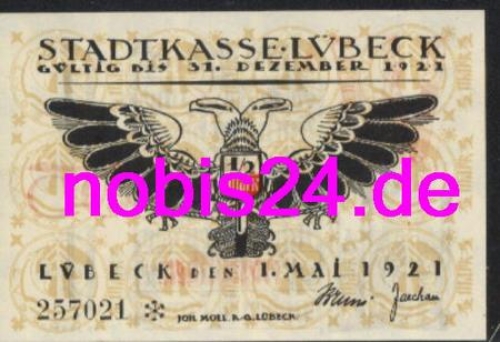 Lubeck emergency money Adler 50 pfennigs around 1920
