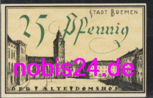 Bremen emergency money 25 pfennigs 1921