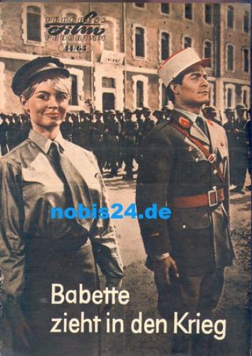 Babette goes to war, Progress Film Programm 44/63, French film Brigitte Bardot, Jaques Charrier, Francis Blanche