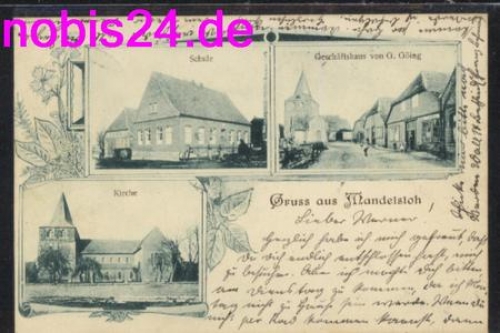 31535 Mandelsloh Kirche Schule Geschäft o 22.7.1904