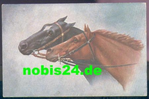 Horse heads artist card *ca. 1920
