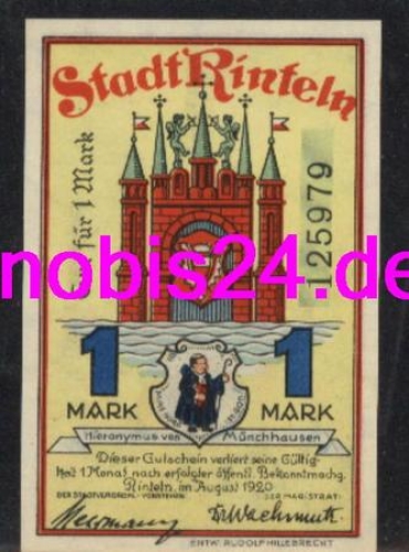 31737 Stadt Rinteln Notgeld 1 Mark 1920