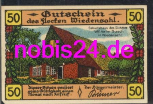 31719 Wiedersahl emergency money 50 pfennigs around 1921