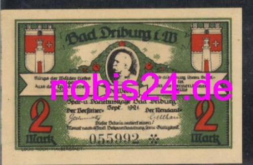 33014 Bad Driburg Emergency money 2nd mark 1921
