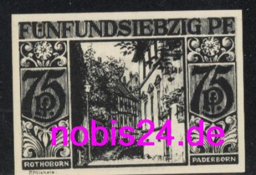 33102 Paderborn Emergency money 75 pfennigs 1921
