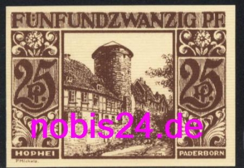 33102 Paderborn emergency money 25 pfennigs 1921