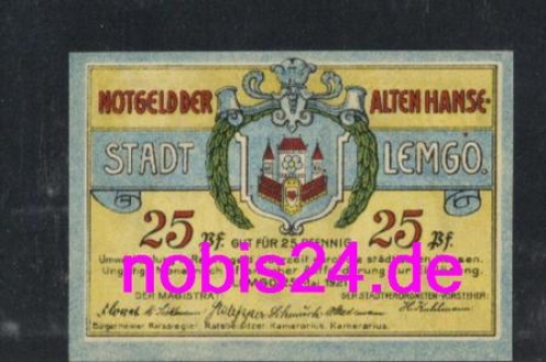 32657 Lemgo emergency money 25 pfennigs 1921