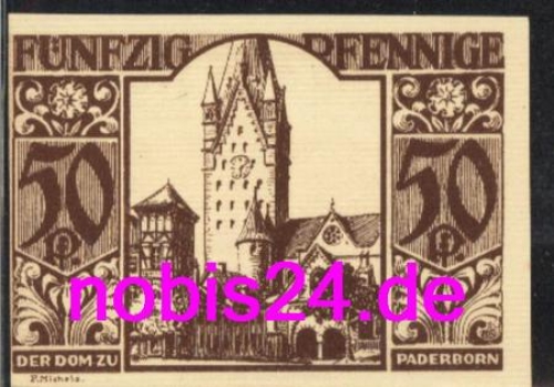Paderborn emergency money 50 pfennigs 1921