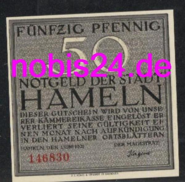31787 Hameln Notgeld 50 Pfennige um 1921