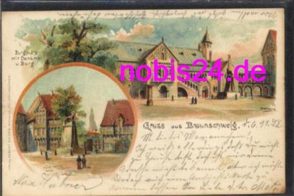 Braunschweig Burgplatz Litho o 6.11.1898