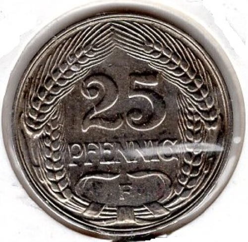 25 Pfennig 1909 F German Empire