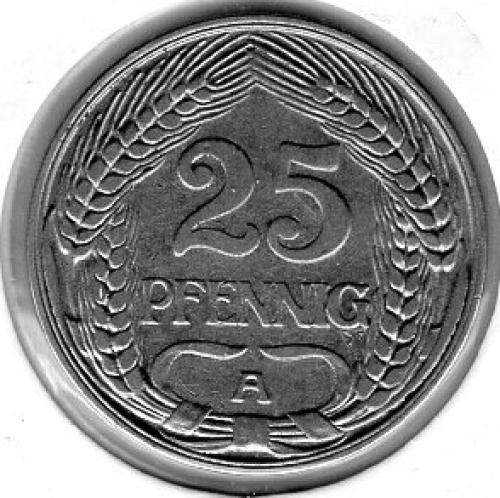 25 Pfennig 1910 A German Empire