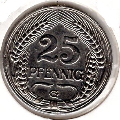 25 Pfennig 1911 G Deutsches Kaiserreich