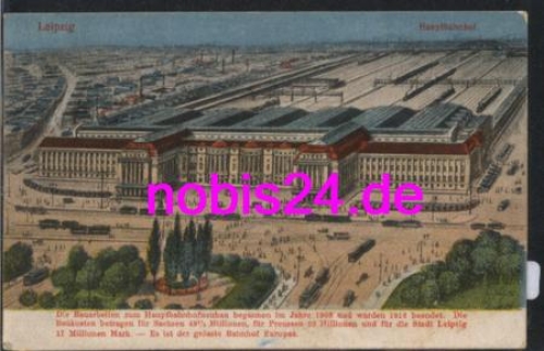 Leipzig Hauptbahnhof  Künstlerkarte  o 8.8.1918