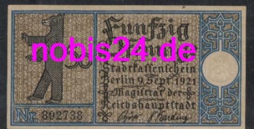 Berlin Notgeld Bezirk3 50 Pfennige 1921