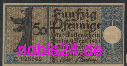 Berlin Mitte emergency money district 1 50 pfennigs around 1921