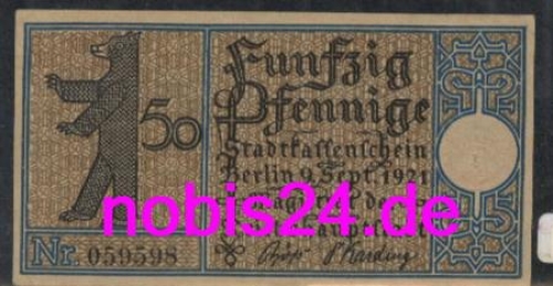 Friedrichshain Berlin emergency money district 5 50 pfennigs around 1921