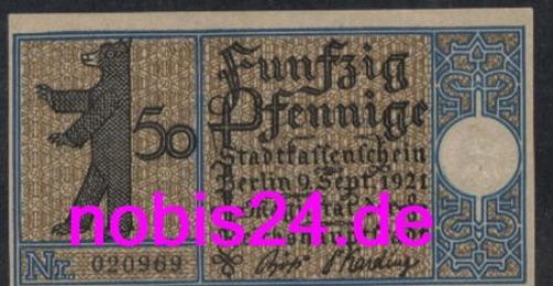 Wilmersdorf Berlin emergency money district 9 50 pfennigs around 1921