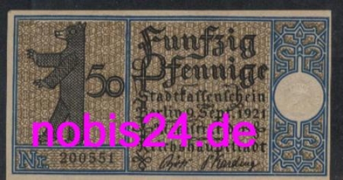 Neukoelln Berlin emergency money district 14 50 pfennigs around 1921