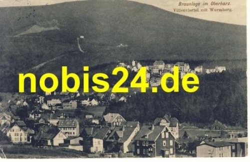 38700 Braunlage Villenviertel mit Wurmberg o 1913