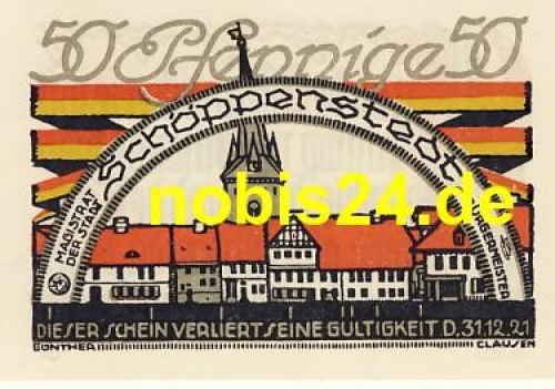 38170 Schöppenstedt emergency money 50 pfennigs 1921