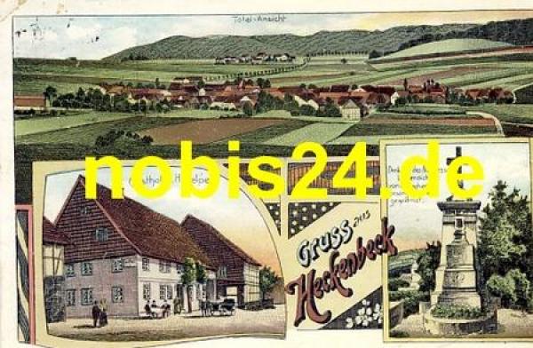 37581 Heckenbeck Litho Gasthof Denkmal o 1915
