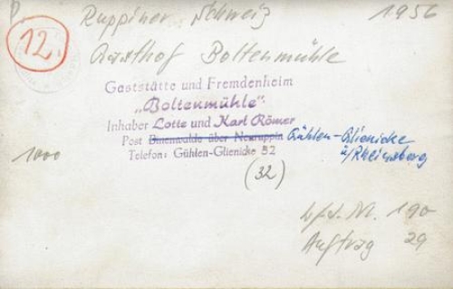 16818 Guehlen-Glienicke Boltenmuehle Print template *1956 Hanich0191