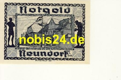 39418 Neundorf Notgeld 25 Pfennige 1921