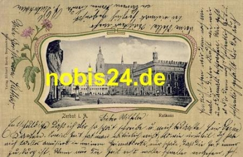 39261 Zerbst Town Hall Art Nouveau card o 21.1.1904